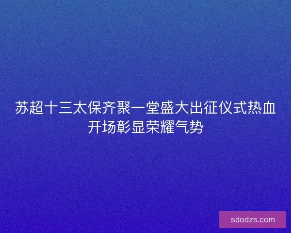 苏超十三太保齐聚一堂盛大出征仪式热血开场彰显荣耀气势