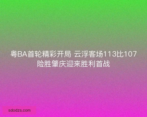 粤BA首轮精彩开局 云浮客场113比107险胜肇庆迎来胜利首战 粤BA首轮精彩开局 云浮客场113比107险胜肇庆迎来胜利首战