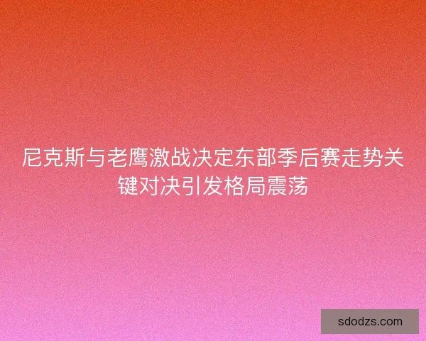 尼克斯与老鹰激战决定东部季后赛走势关键对决引发格局震荡