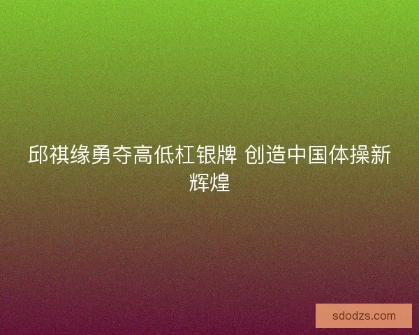 邱祺缘勇夺高低杠银牌 创造中国体操新辉煌