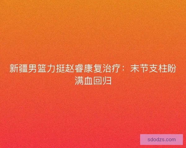 新疆男篮力挺赵睿康复治疗：末节支柱盼满血回归