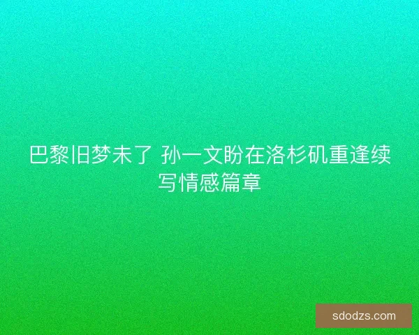 巴黎旧梦未了 孙一文盼在洛杉矶重逢续写情感篇章 巴黎旧梦未了 孙一文盼在洛杉矶重逢续写情感篇章